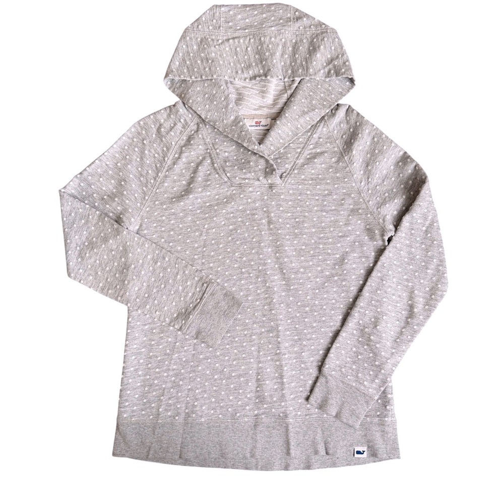 Vineyard Vines Womens Textured Dot Pullover Hoodie Cotton French Terry Small